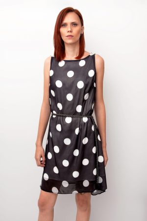 VESTIDO (Estampa Bola) - Preto e Branco